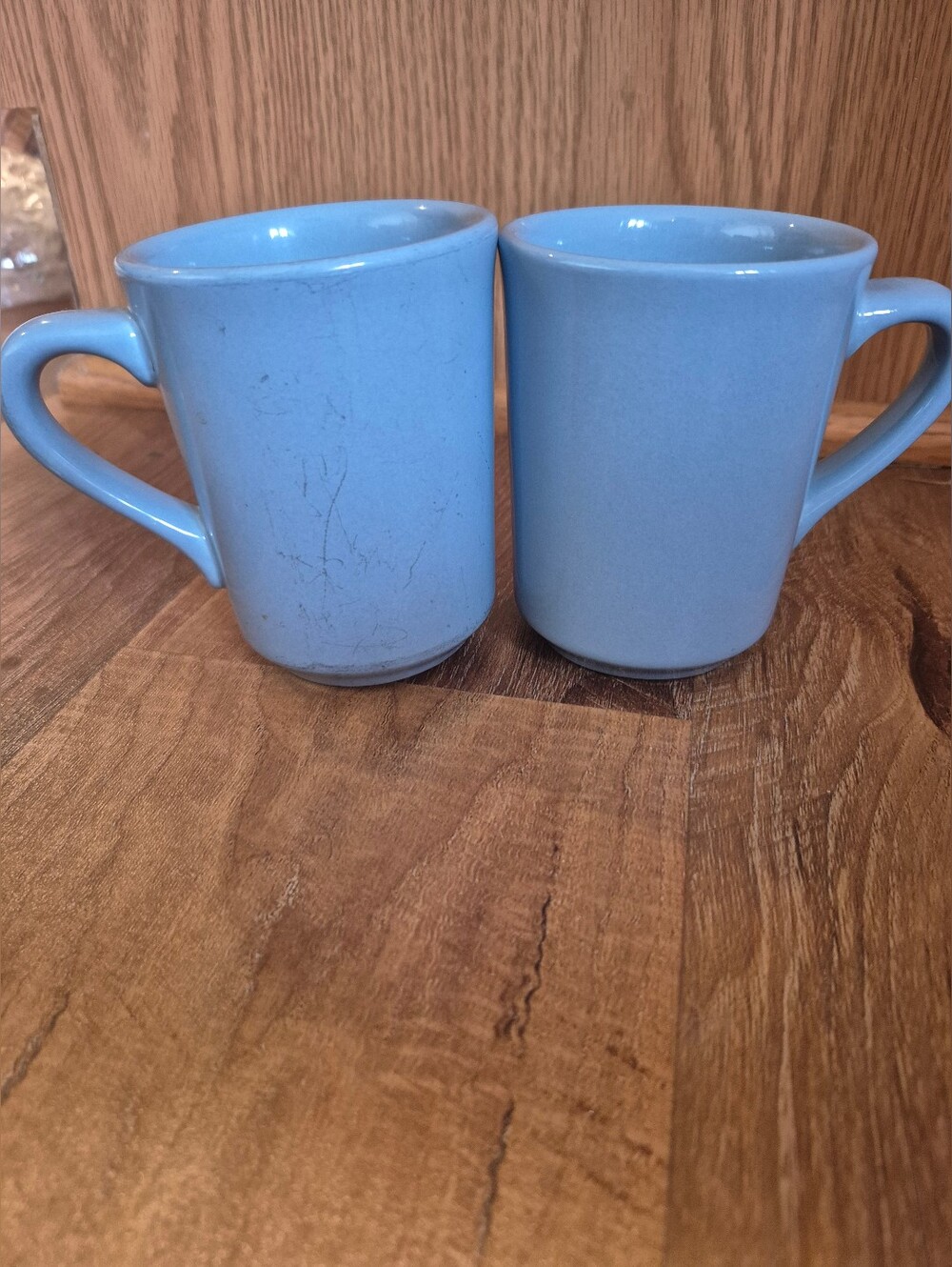 Vintage Fiesta Light Blue Ceramic Coffee Mugs - Set of 2